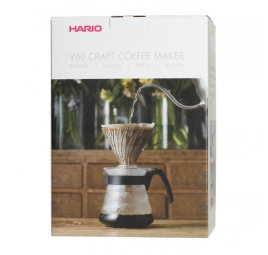 Hario V60 - 02 set, dripper + dekanter + filter, 600 ml, čierna