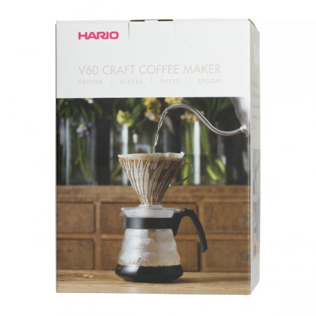 Hario V60 - 02 set, dripper + dekanter + filter, 600 ml, čierna