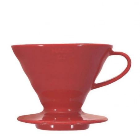 Hario V60-02 Keramický Coffee Dripper červený