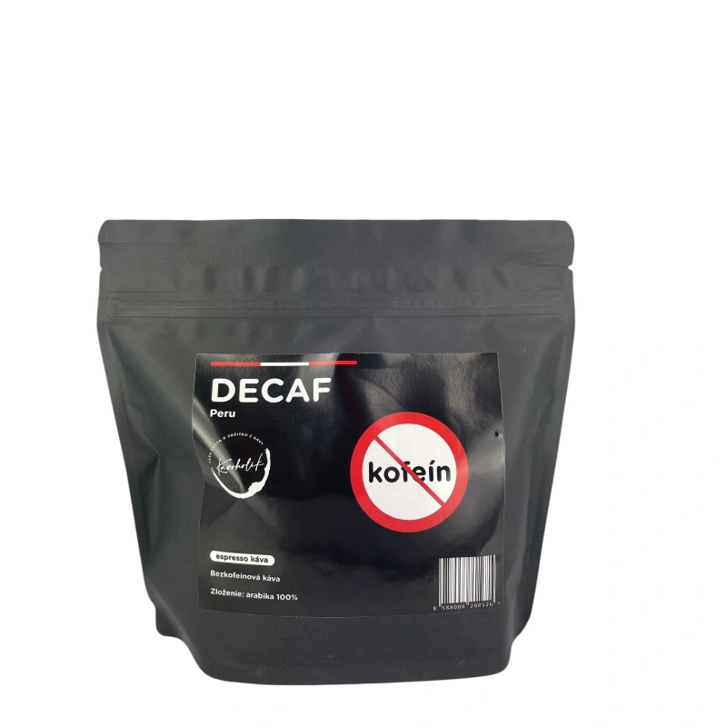 KÁVOHOLIK, bezkofeínová káva, DECAF Peru 250g, zrno