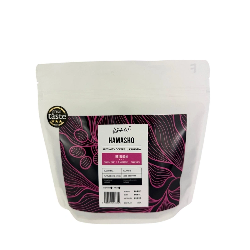 KÁVOHOLIK,Etiópia, Hamasho, natural, zrnková káva KÁVOHOLIK,Etiópia, Hamasho, natural, zrnková káva