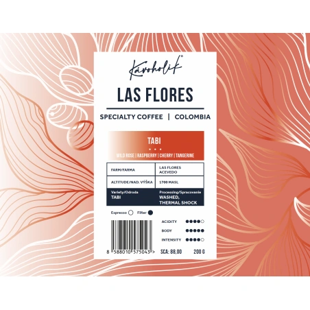 KÁVOHOLIK, Kolumbia, Las Flores, Tabi, washed