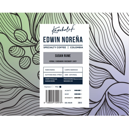 KÁVOHOLIK, Kolumbia, Edwin Norena, Sudan Rume, Washed