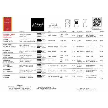KÁVOHOLIK Exclusive Vianočný set, 8x60g + 1x60g vianočná zadarmo.
