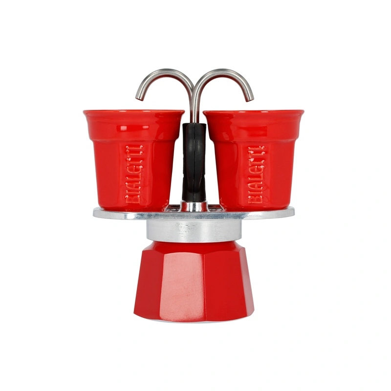 Alternatíva Bialetti Mini Express 2 červená + 2 poháre