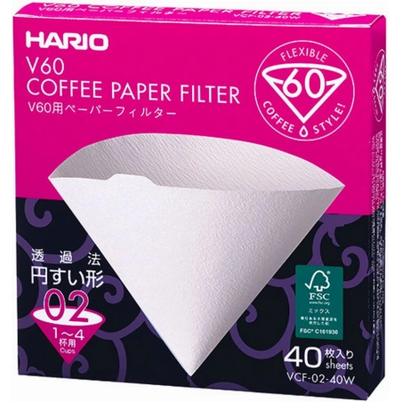 Hario papierový filter, V60-02 dripper 40ks